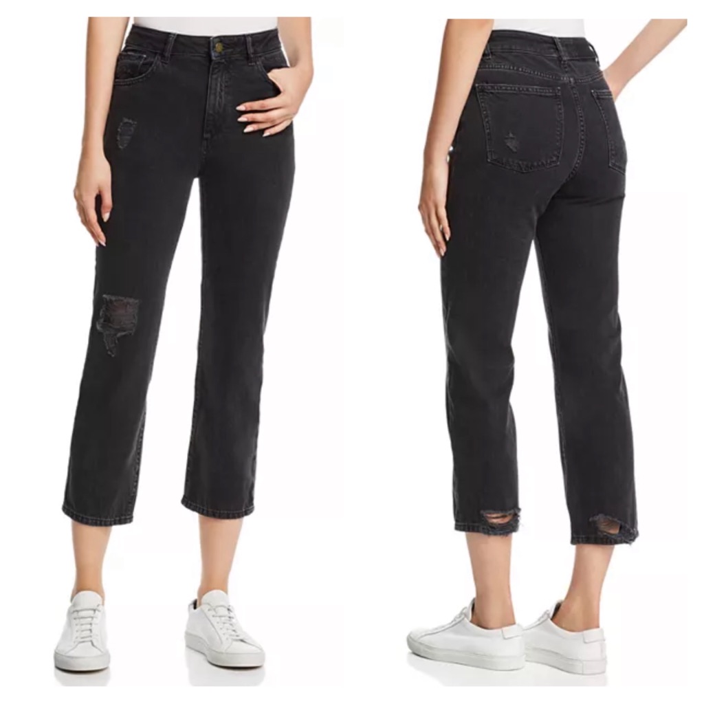 Dl1961 Jerry Distressed Vintage High-Rise Straight Leg Stone Jeans